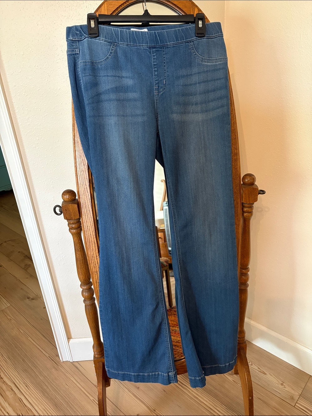 Cello Light Blue Denim-Style Pull-On Pants
